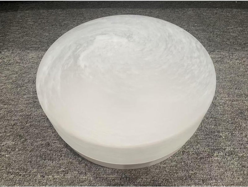 مصباح سقف LED بحجم 12 بوصة، قوة 24 واط، مثبت بطريقة متساوية مع السطح (Flush Mount)، بتصميم دائري ومنخفض الارتفاع، لغرف النوم وغرف المعيشة وغرف الطعام، باللون الأبيض. - Image 1
