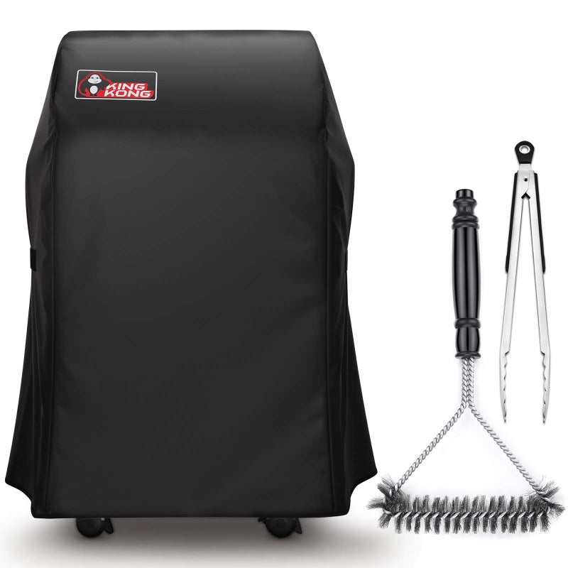 Kingkong 7105 Premium Grill Cover for Weber Spirit 210 Series Gas Grills with Both Collapsed Not Fit for Spirit II E210 Including Grill Brush and Tongs