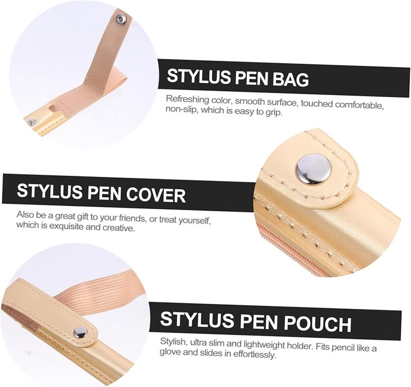 Golden Leather Stylus Pen Cover For Apple Pencil Protects Against Scratches Drops - Image 5