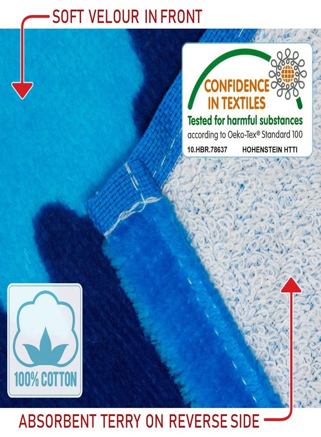 Softerry Tie Dye Beach Towel 30 x 60 inches 100% Cotton Velour One Side Printed (Blue Tie Dye, 30" x 60") - Image 3
