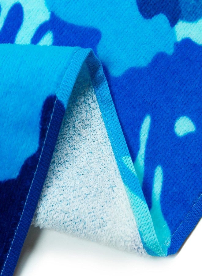 Softerry Tie Dye Beach Towel 30 x 60 inches 100% Cotton Velour One Side Printed (Blue Tie Dye, 30" x 60") - Image 2