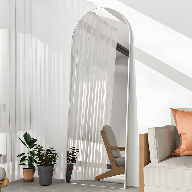 NEUWEABY Full Length Mirror, 56"x16" Arch Floor Mirrors with Stand, White Arched Full Body Standing or Leaning Mirror for Bedroom, Living Room - Image 4