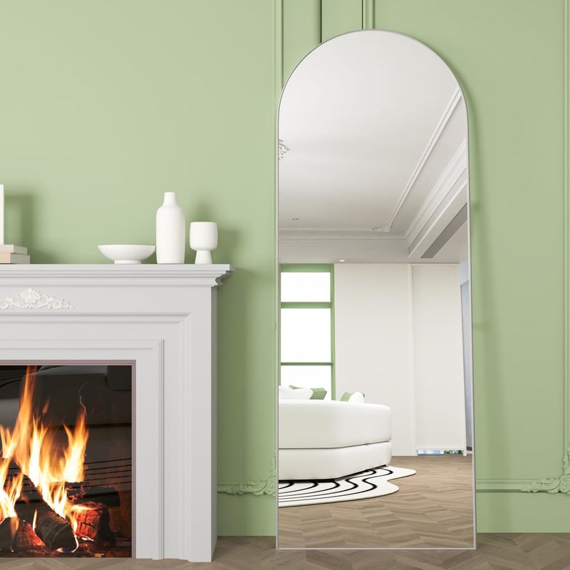 NEUWEABY Full Length Mirror, 56"x16" Arch Floor Mirrors with Stand, White Arched Full Body Standing or Leaning Mirror for Bedroom, Living Room - Image 5