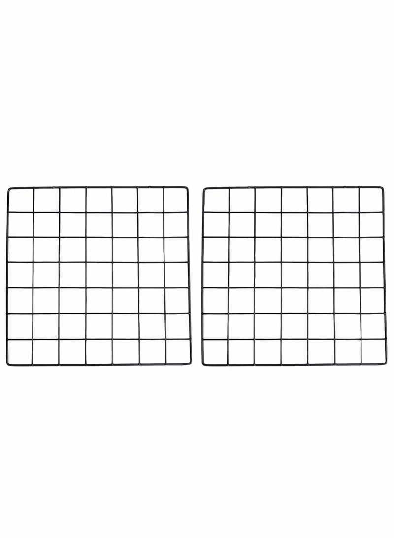2Pcs Wall Grid Photo Display Panel, Picture Memo Note Wall Mount Grid Holder, Ins Art Display PhotoWall, Wire Frame Photo Display Organizer - Image 1