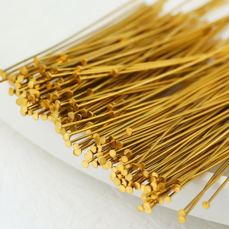 Plated Golden 0.6x30mm T Shaped Head Pins For Jewelry Making - Image 3