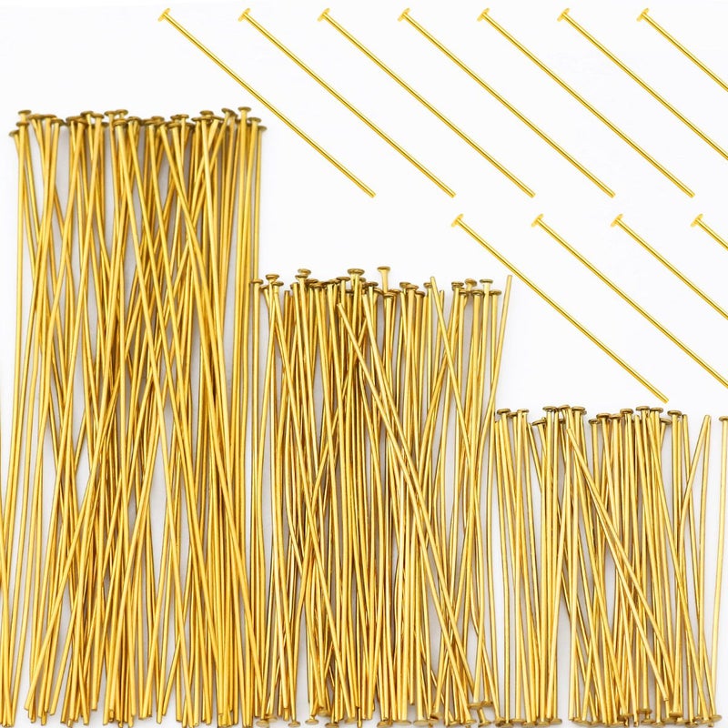 Plated Golden 0.6x30mm T Shaped Head Pins For Jewelry Making - Image 5