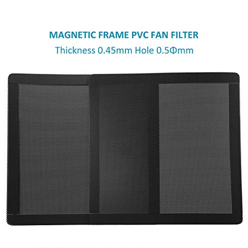 PANO-MOUNTS 120mm Fan Dust Filter Mesh 4.72inch Magnetic Frame PVC PC Computer Case Fan Dust Mesh Cover Grills Black 5-Pack - Image 2