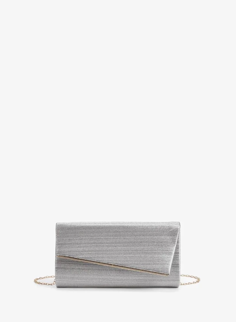 Paprika Textured Clutch With Adjustable Strap
