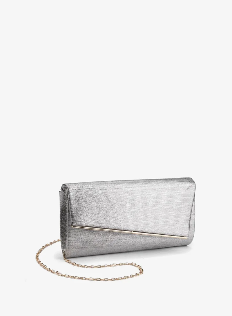 Paprika SILVER Textured Clutch With Adjustable Strap for Women | Best Price UAE