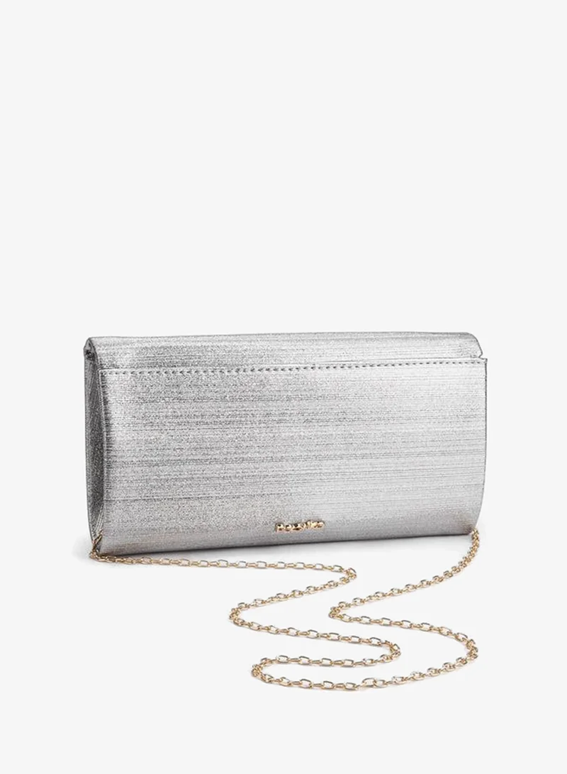 Paprika SILVER Textured Clutch With Adjustable Strap for Women | Best Price UAE