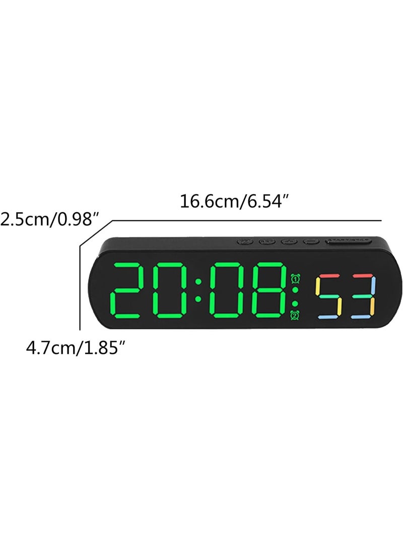 Digital LED Clock with Green Light - Modern Alarm Clock - Image 3