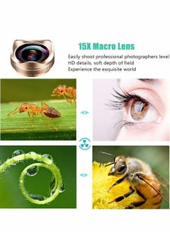 Y&D Phone Camera Lens,Clip on Cell Lens Kit Compatible with Most Phones,Most Smartphones, 4K HD 2 in 1 120° Wide Angle Lens, 15X Macro No Distortion  - Image 4