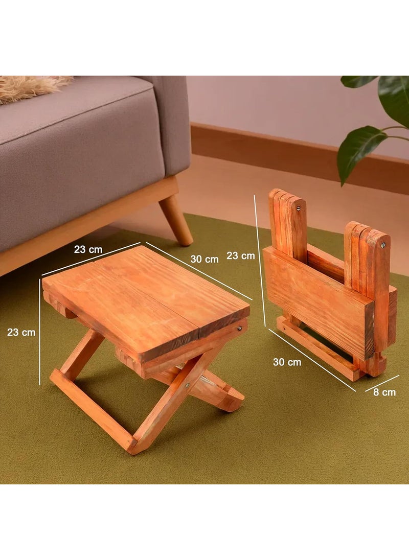 Larihk Retail Larihk Retail Portable Wooden Foldable Stool Compact and Lightweight Design Sturdy and Durable Seat for Indoor and Outdoor Use Ideal for Camping Garden Small Spaces and Easy Storage23X30X23 CM  - Image 3
