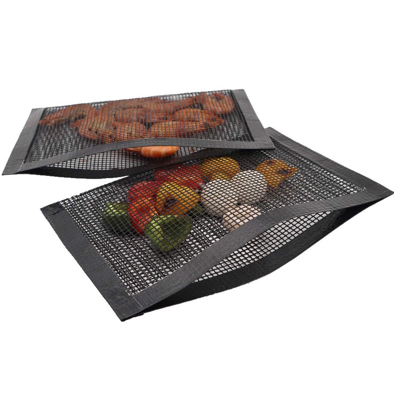 BLUE DROP Bluedrop Non Stick Mesh Bag For Grill PTFE Toaster Oven Bags Barbecue Pockets Sheets Pack of 2 - Image 1