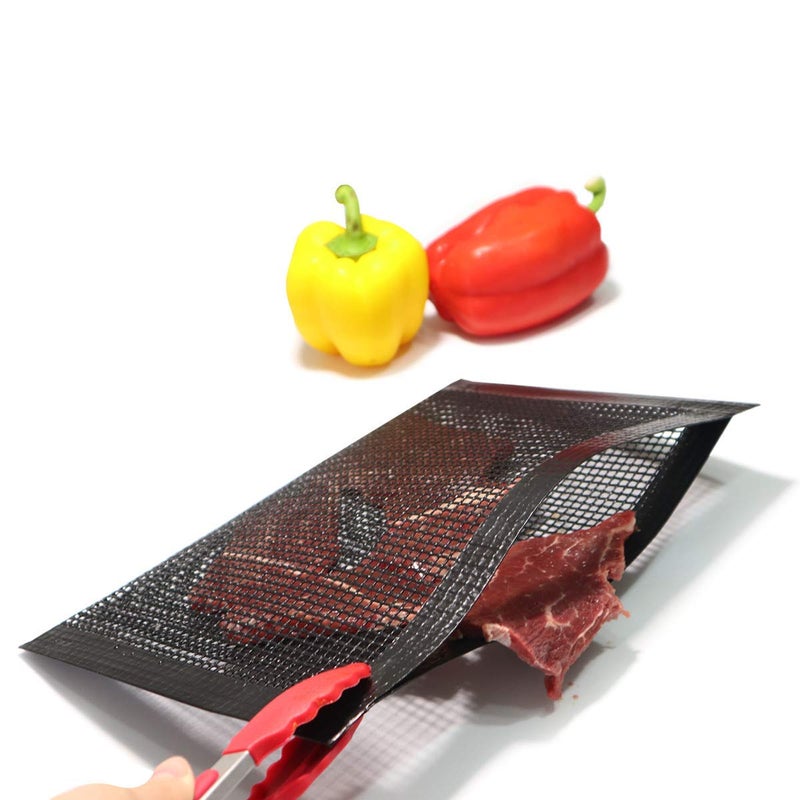 BLUE DROP Bluedrop Non Stick Mesh Bag For Grill PTFE Toaster Oven Bags Barbecue Pockets Sheets Pack of 2 - Image 3