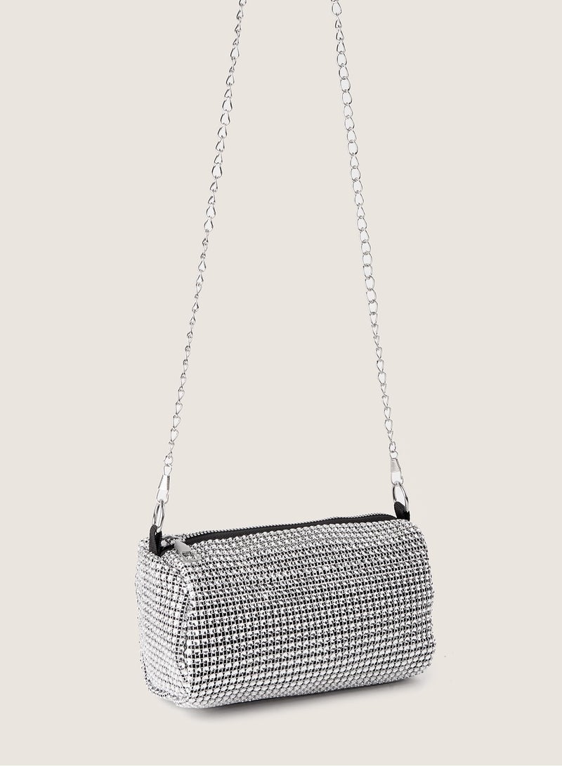 Glitter Bling,Shiny Glamorous,Elegant,Exquisite Mini Rhinestone Decor Chain Bucket Bag Dinner Bag,Evening Bag For Party Girl,Woman,For Female Perfect For Party,Wedding,Prom,Dinner/Banquet, Best Gift For Women  - Image 5