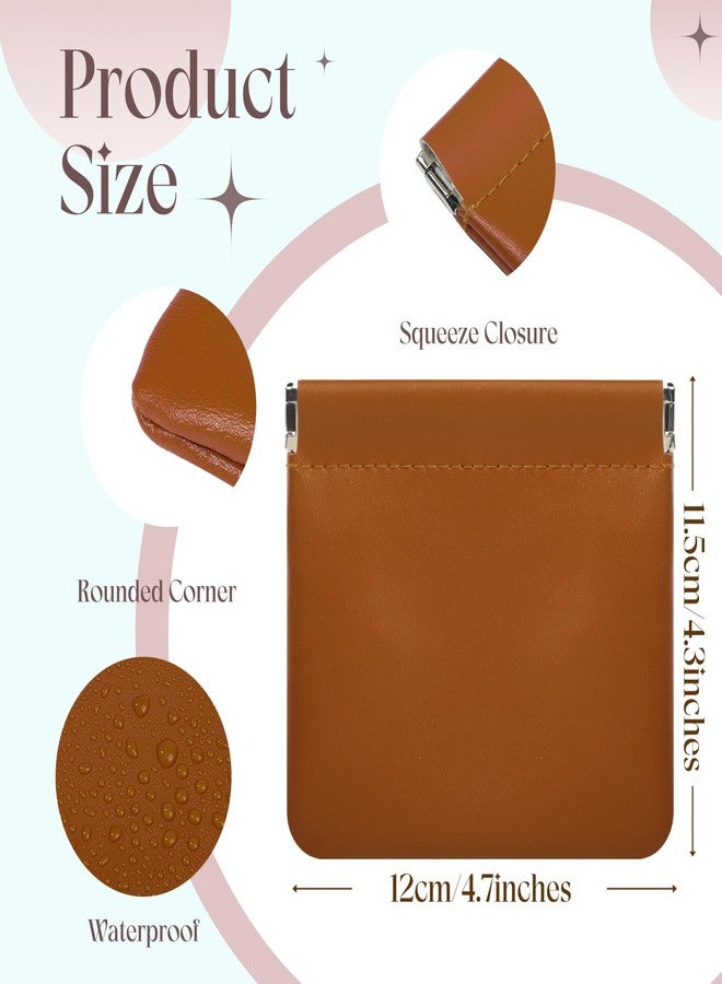 ISKYBOB 4PCS Small Makeup Bag for Purse, Portable Lambskin Pocket Cosmetic Bag Squeeze Top Coin Purse for Women Snap Closure Organizer Pouch Mini Self-Closing Lipstick Pouchic for Travel(Autumn) - Image 2