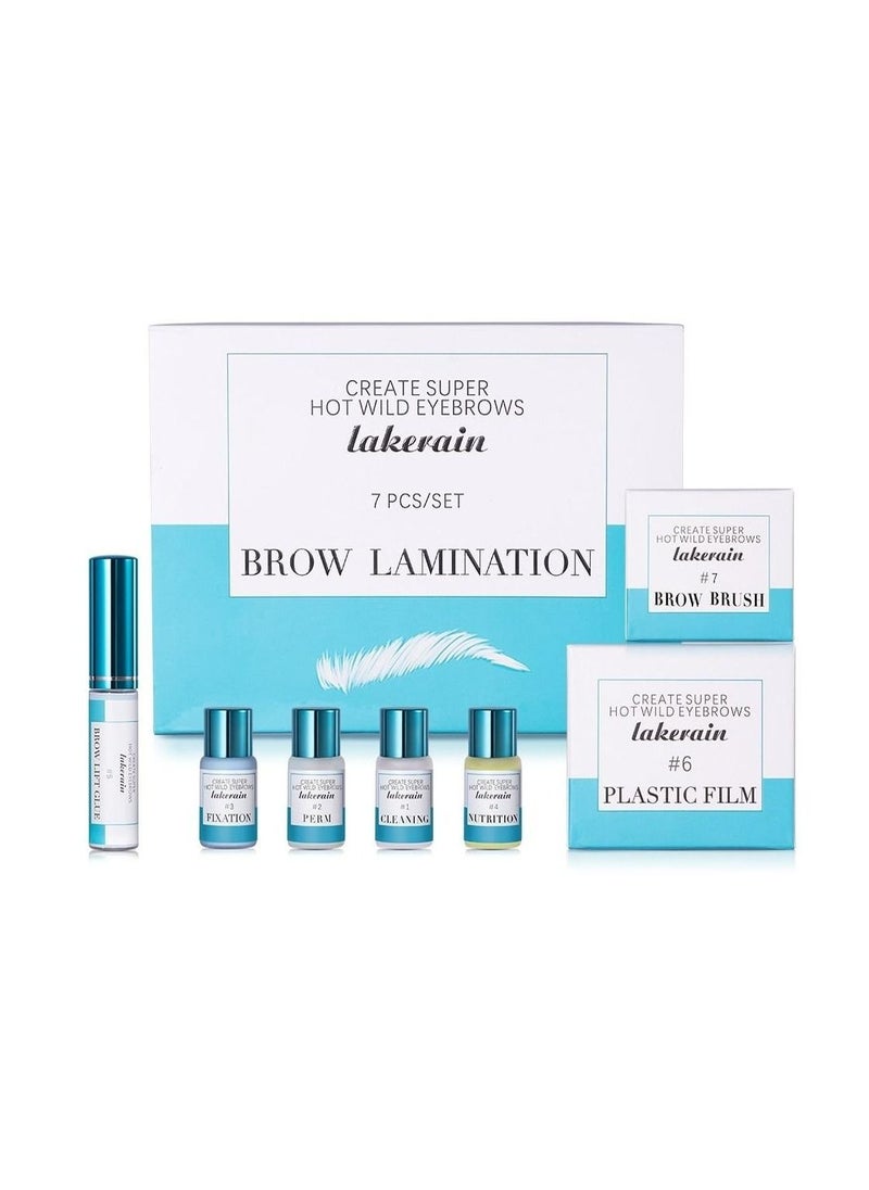 lakerain - Eyebrow Lamination Kit Brow Lift Kit Eye-Brow Lamination Kit Professional Eyebrow Perming Brow Lamination For Fuller Feathered Eyebrows Instant Eyebrow Lift 7 Pcs kit - Image 1