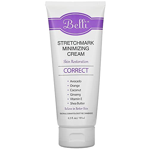 Belli Skincare Stretch Mark Cream for Pregnancy Shea Butter Coconut Body Moisturizer with Vitamin E Paraben Free Dermatologist Recommended 65 Oz