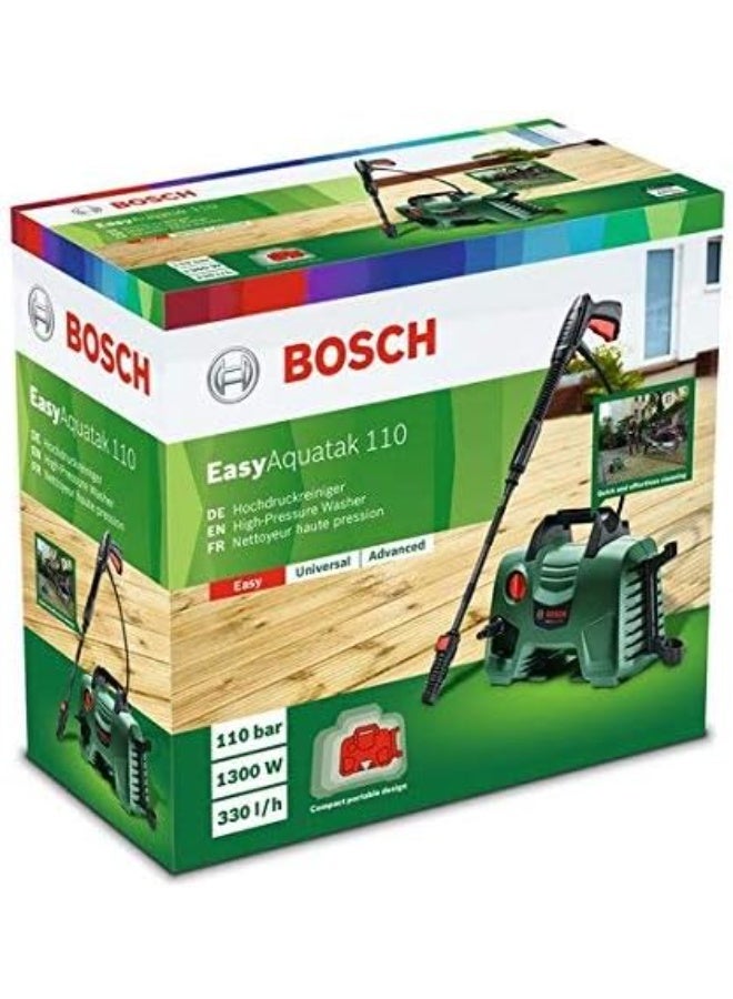 Bosch EasyAquatak 110 High Pressure Washer 1300W - 110 Bar - 330L/H Water Flow - Model 06008A7F00 for Cars, Patios & Outdoor Cleaning - Image 2