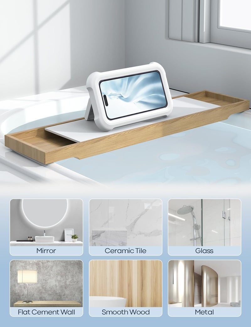 Lamicall Shower Phone Holder Waterproof - 480° Rotatable Retractable Adjustable Shower iPhone Case Holder, Bathroom Wall Phone Mount Stand Water Proof Anti Fog Case, Accessories for 4-7" Cellphones - Image 5