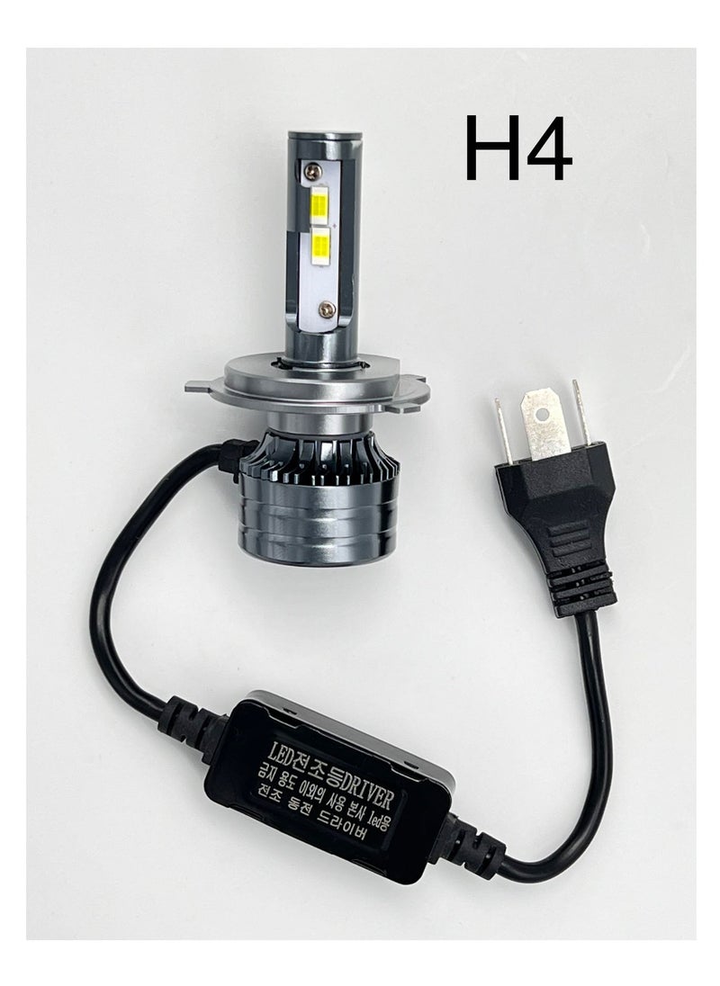 Generic HONGZE Headlights Generic 2Pcs H4 LED Headlight Bulbs with Super Bright Cool White Hi/Lo Beam LED Bulbs Plug and Play(Korea)  - Image 1