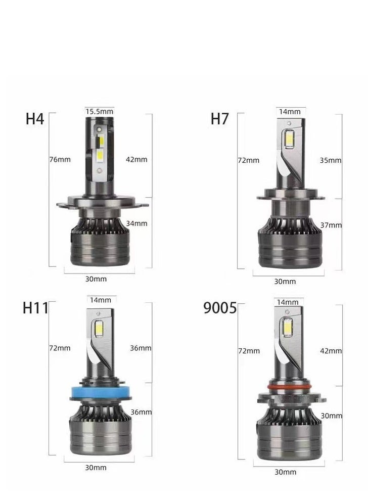 Generic HONGZE Headlights Generic 2Pcs H4 LED Headlight Bulbs with Super Bright Cool White Hi/Lo Beam LED Bulbs Plug and Play(Korea)  - Image 3