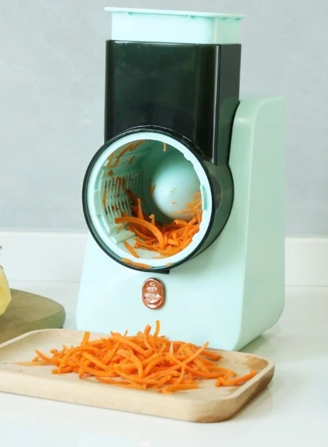 قطاعة خضروات وفواكه كهربائية متعددة الاستخدامات لاسلكية مع 3 أسطوانات شفرات من الستانلس ستيل – قابلة لإعادة الشحن (USB Type-C) - Image 3