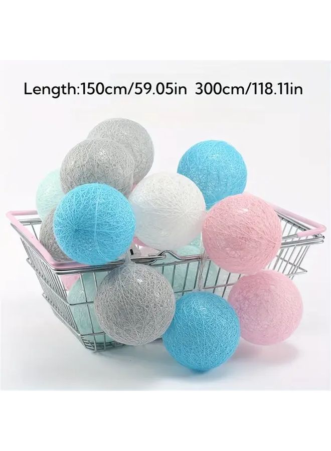 Macaron Color Round Ball LED Fairy String Lights 59.05in 10LED Battery Plastic - Image 2