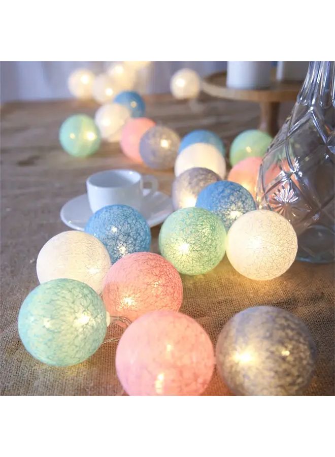 Macaron Color Round Ball LED Fairy String Lights 59.05in 10LED Battery Plastic - Image 5