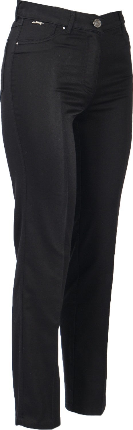 Seleste Wide Leg Normal Waist Black Women's Trousers Y506  - Image 2