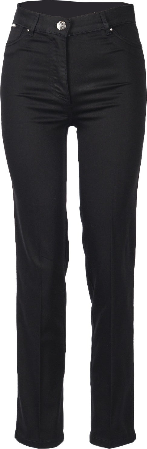 Seleste Wide Leg Normal Waist Black Women's Trousers Y506  - Image 1