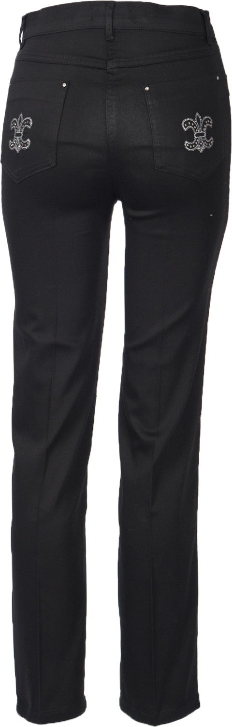 Seleste Wide Leg Normal Waist Black Women's Trousers Y506  - Image 5
