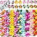 Moon Boat 60 Pieces Hawaiian Luau Leis Tropical Tiki Hibiscus Flowers for Summer Pool Party Favors Supplies Decorations 10 Styles - Image 3