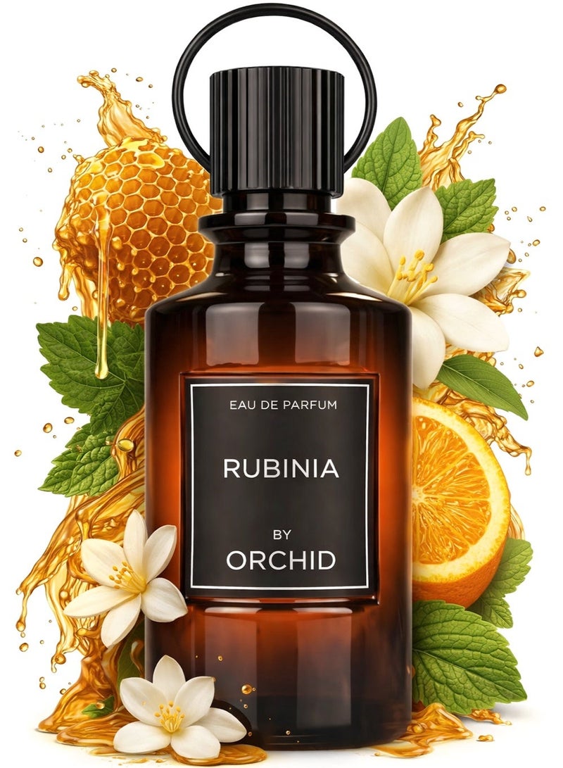 Orchid Rubinia Pure Femme Eau De Parfum 100ML Perfume for Women Sweet Floral Gourmand Blood Orange Gardenia Honey Jasmine Caramel Patchouli Long Lasting - Image 1
