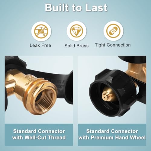 Shinestar عداد غاز بروبان عالمي من شينستار لخزانات 5-20 رطل | مؤشر مستوى الغاز للشواية، المدفأة، عربة التخييم، اتصال QCC1/نوع 1 - Image 4