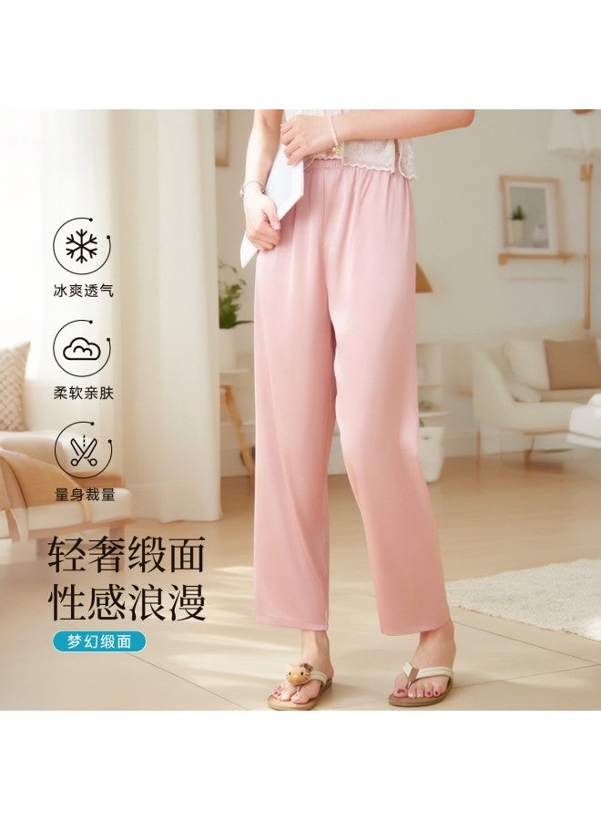 Fenton بنطلون نسائي كاجوال من الساتان اللامع الفاخر - رومانسي فرنسي عالي الجودة وقابل للتنفس - Image 3