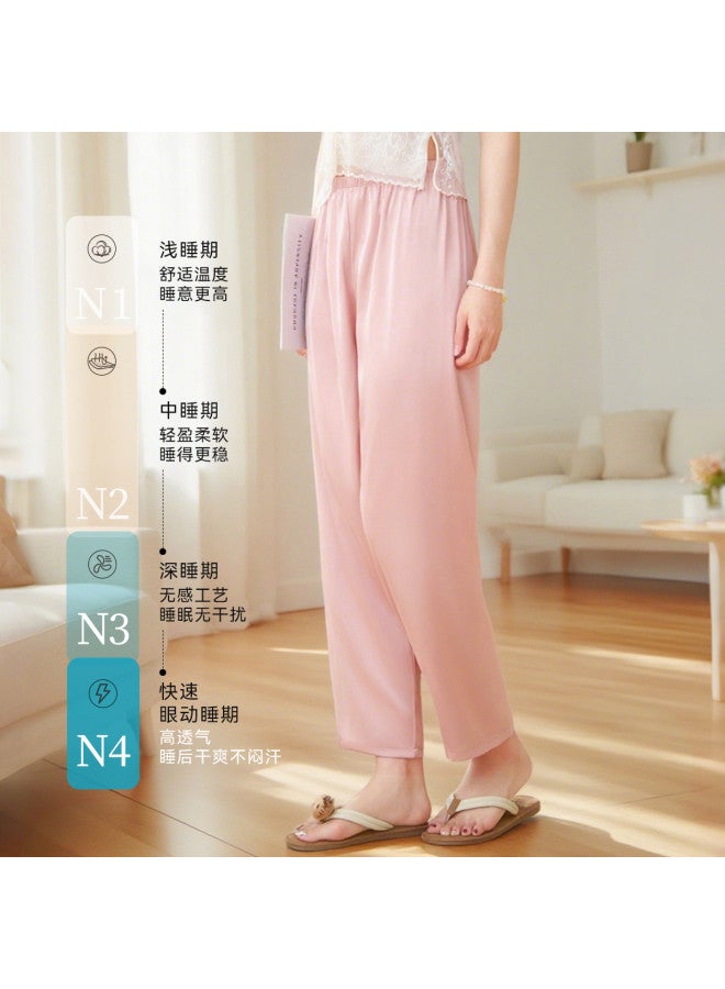 Fenton بنطلون نسائي كاجوال من الساتان اللامع الفاخر - رومانسي فرنسي عالي الجودة وقابل للتنفس - Image 4