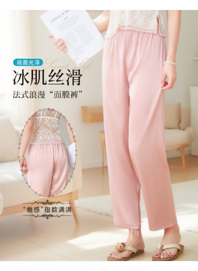 Fenton بنطلون نسائي كاجوال من الساتان اللامع الفاخر - رومانسي فرنسي عالي الجودة وقابل للتنفس - Image 1