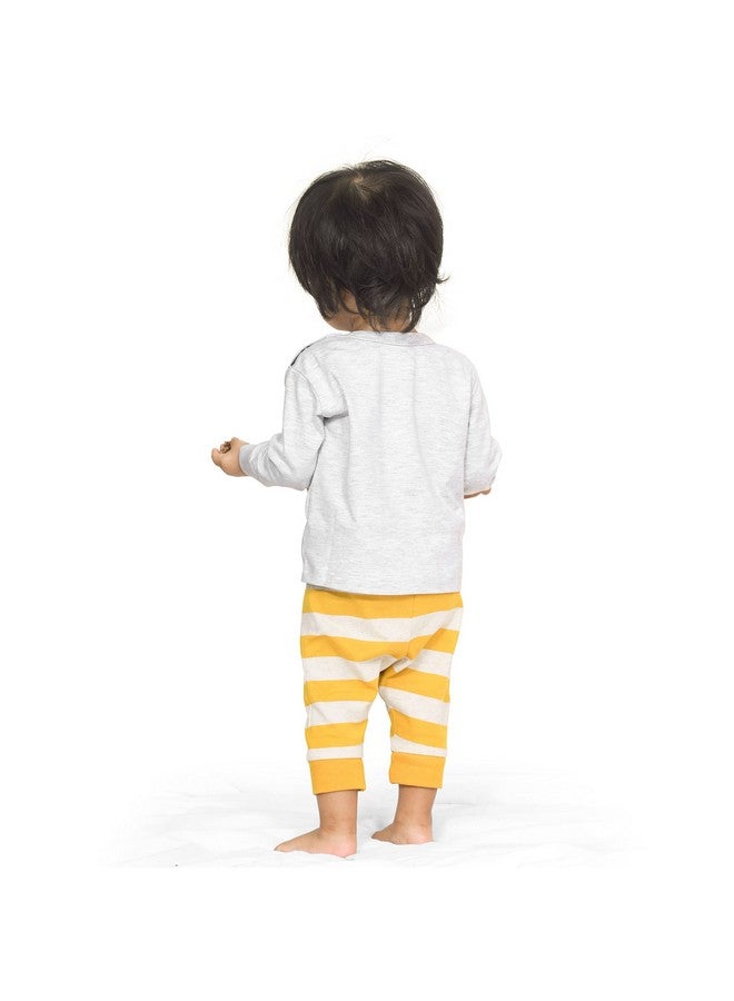 اريال مجموعة ملابس قطنية من ARIEL للأولاد والبنات - طقم ملابس للجنسين - تيشيرت بأكمام طويلة وبنطال - Image 5