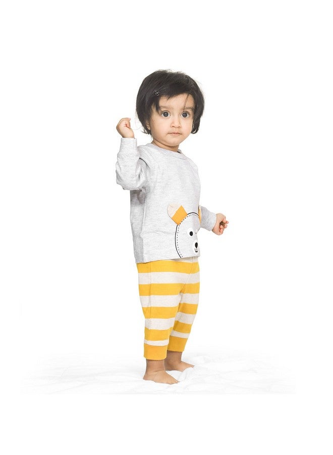 اريال مجموعة ملابس قطنية من ARIEL للأولاد والبنات - طقم ملابس للجنسين - تيشيرت بأكمام طويلة وبنطال - Image 4