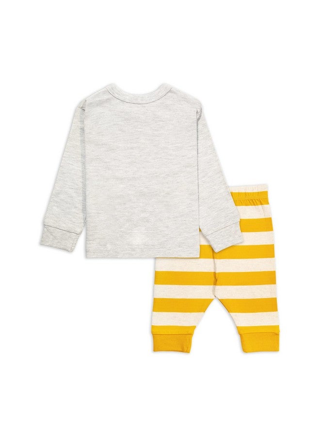 اريال مجموعة ملابس قطنية من ARIEL للأولاد والبنات - طقم ملابس للجنسين - تيشيرت بأكمام طويلة وبنطال - Image 2