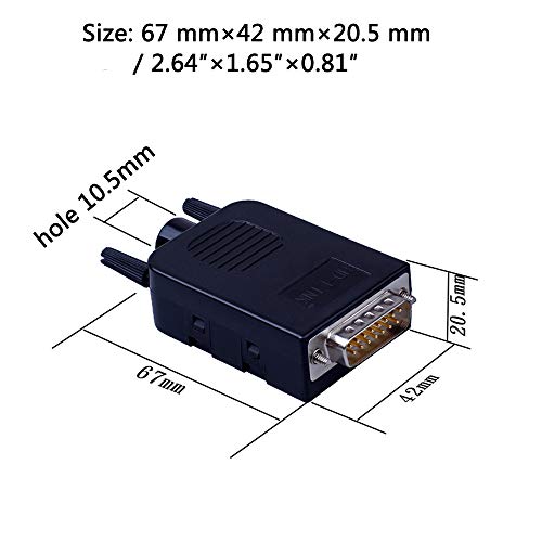ANMBEST DB15 Solderless Serial to 15-pin Port Terminal Male Adapter Connector Breakout Board with Case Long Bolts Nuts (2PCS Male) - Image 5