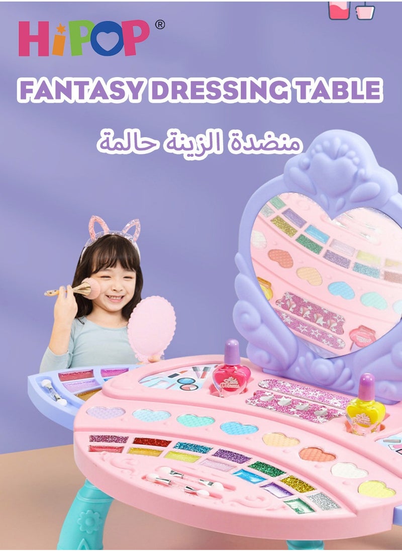 HIPOP Makeup Kit Toy,Pretend Play With 34 Modules,Extendable And Non Toxic,Girls Cosmetic Toys  - Image 2