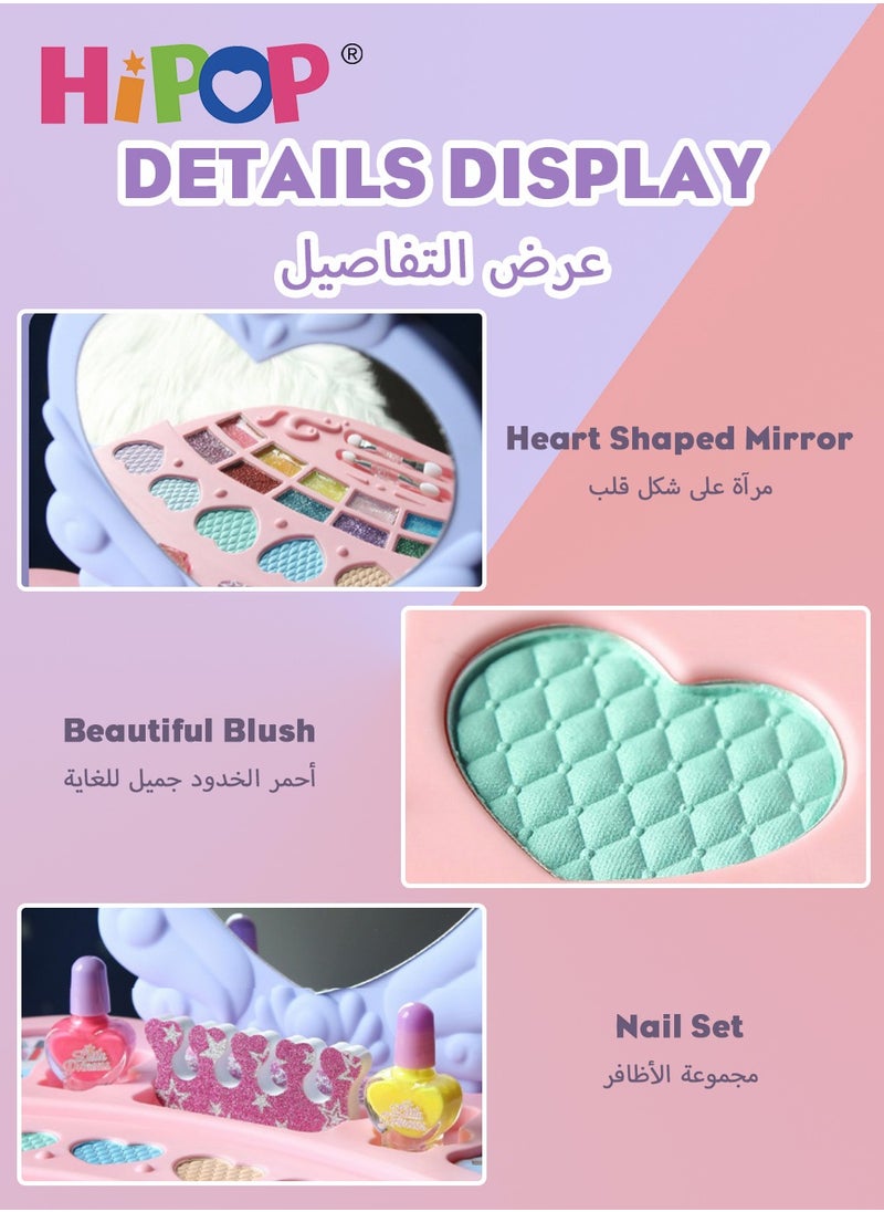HIPOP Makeup Kit Toy,Pretend Play With 34 Modules,Extendable And Non Toxic,Girls Cosmetic Toys  - Image 4