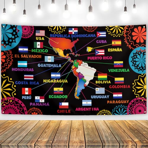 Yarcooly Hispanic Heritage Month Decorations Latin American Banner Spanish Classroom Decorations National Hispanic Heritage Month Decorations for Classroom Home - Image 1