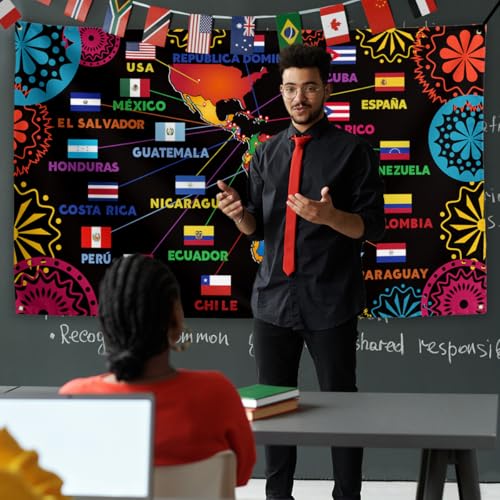 Yarcooly Hispanic Heritage Month Decorations Latin American Banner Spanish Classroom Decorations National Hispanic Heritage Month Decorations for Classroom Home - Image 3