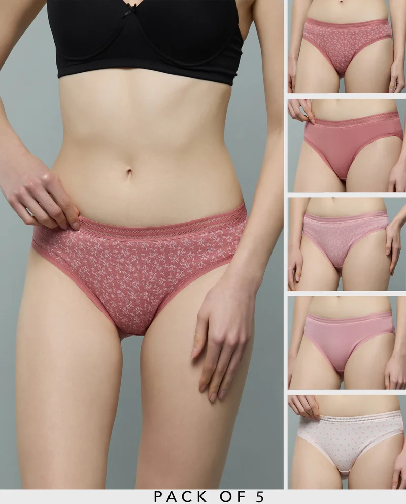 R&B 5 Pack Printed Bikini Briefs