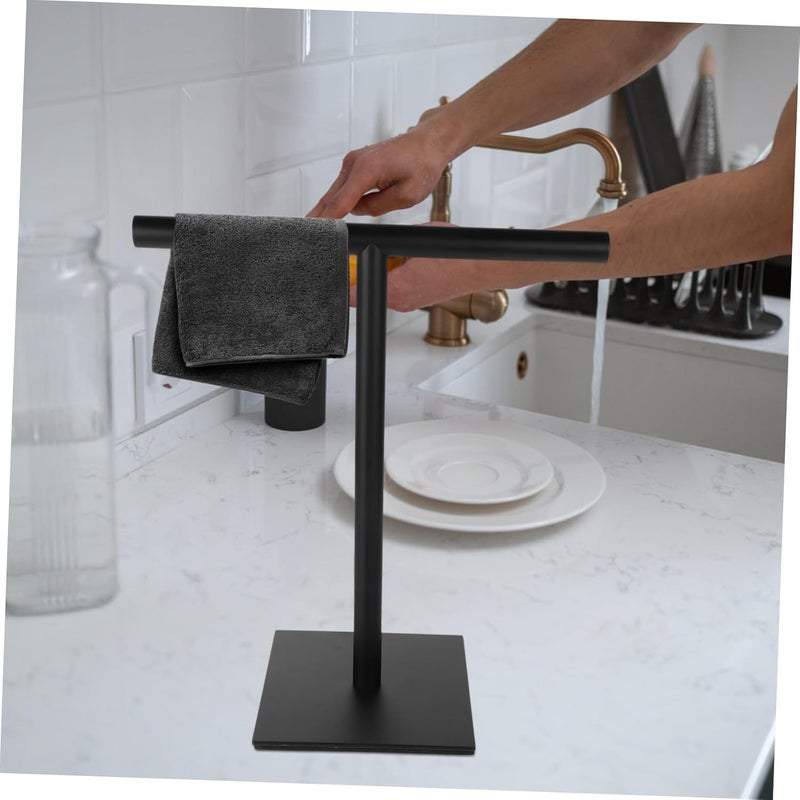 Stainless Steel Towel Holder Stand Shaped Hand Towel Rack for Bathroom Kitchen Compact Countertop Design Sturdy Base for Stability Rags - Image 5