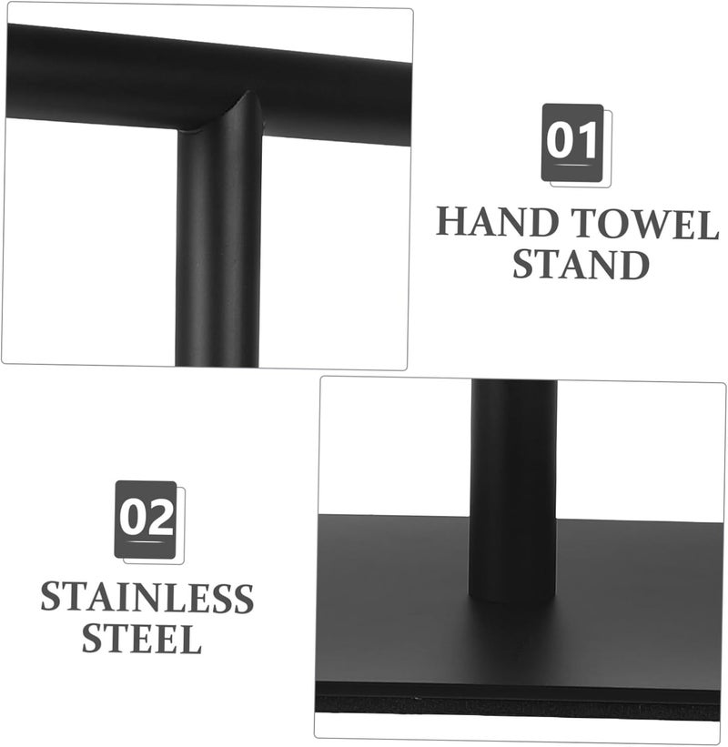 Stainless Steel Towel Holder Stand Shaped Hand Towel Rack for Bathroom Kitchen Compact Countertop Design Sturdy Base for Stability Rags - Image 3
